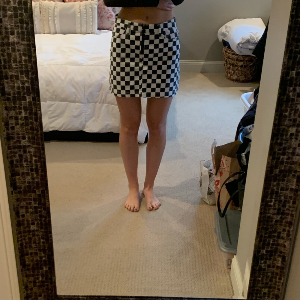 URBAN OUTFITTERS Checkered Zip Skirt